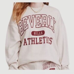 Ascot and Hart Beige “Beverly Hills Athletics” Oversized Sweatshirt